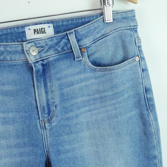 Paige Amber Jeans Size 31 Straight Leg Mid Rise Ankle Vintage Wash Blue Denim - Picture 4 of 8